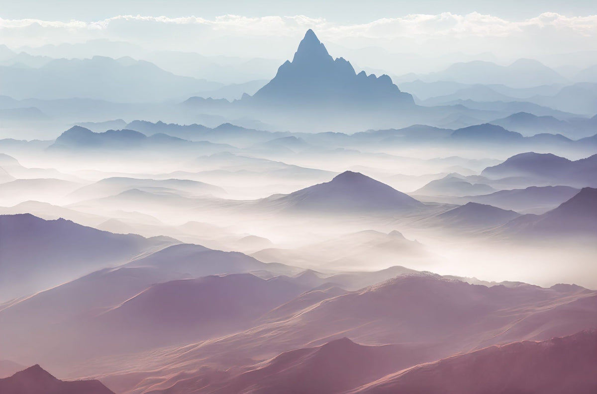Soft Mountains Mural Wallpaper - pure wallpaper artwork