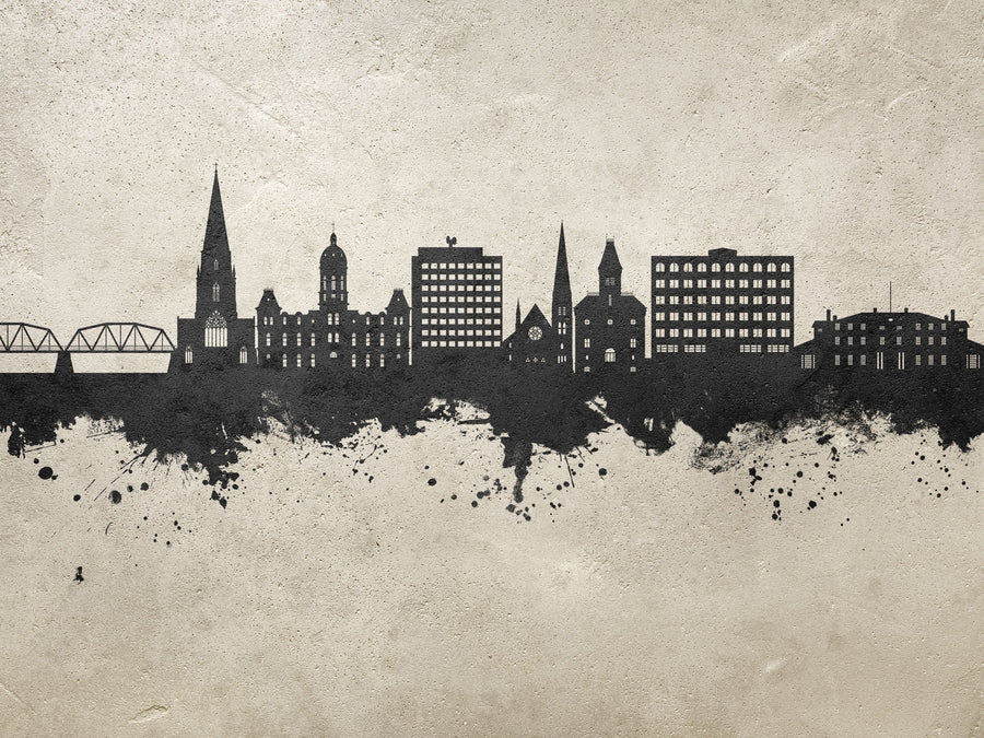 Fredericton Canada Skyline Concrete Mural Wallpaper