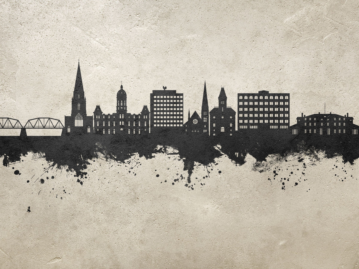 Fredericton Canada Skyline Concrete Mural Wallpaper - pure wallpaper artwork