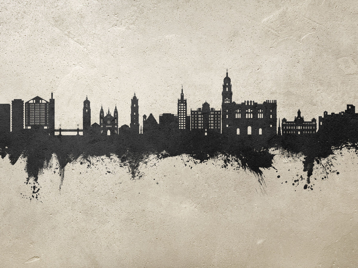 Málaga Spain Skyline Concrete Mural Wallpaper - pure wallpaper artwork