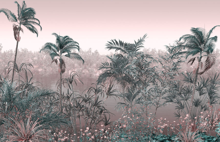Tropical Wallpaper Mural – Jungle Wall Mural – Jungle Seashore printable artwork