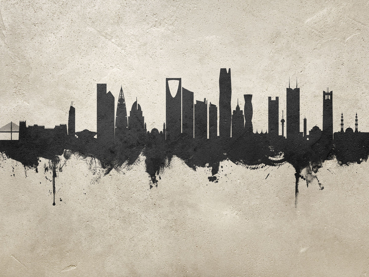 Riyadh Saudi Arabia Skyline Concrete Mural Wallpaper - pure wallpaper artwork