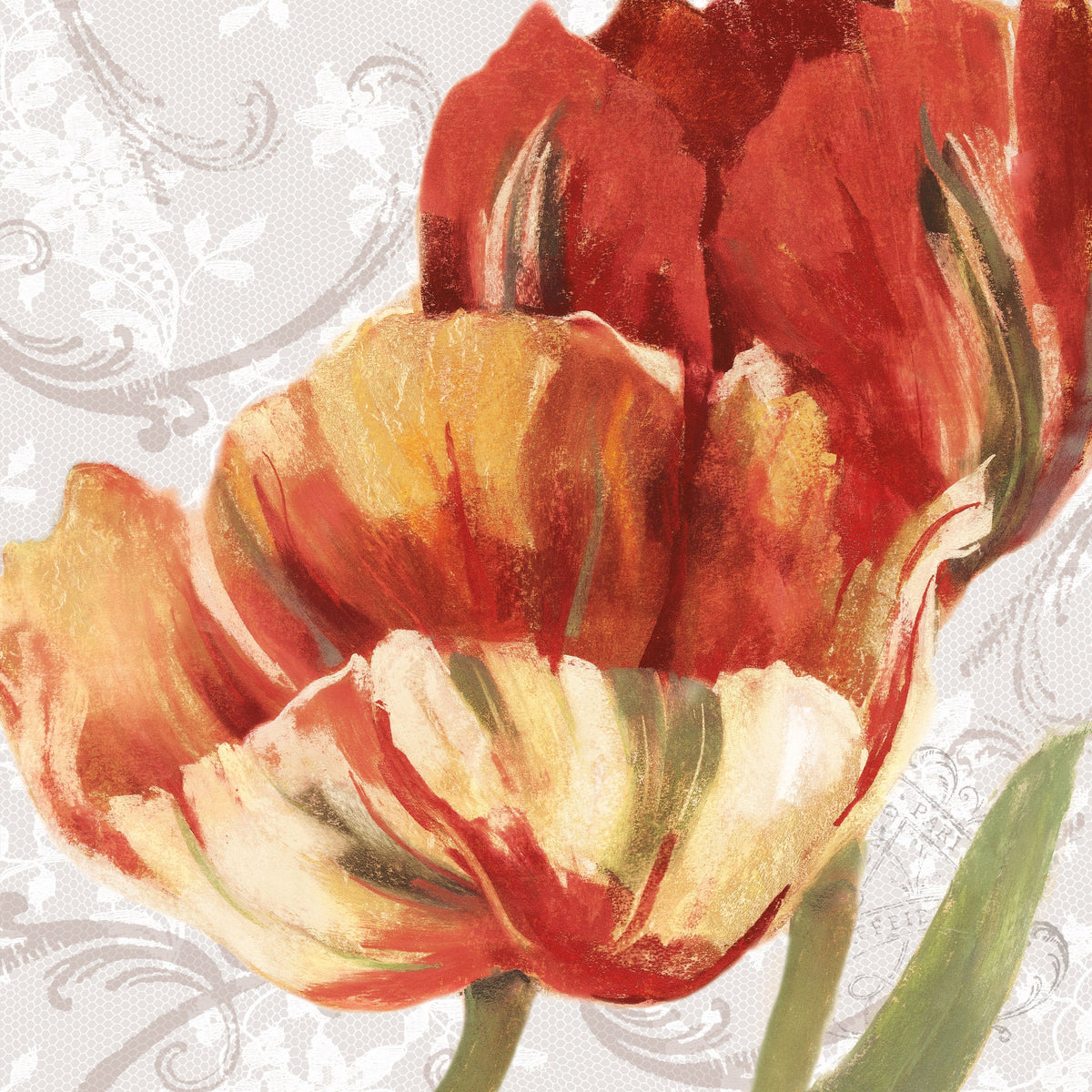 Spring Tulips Red II Mural Wallpaper - pure wallpaper artwork