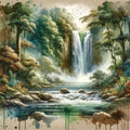 Tropical Waterfall Mural Wallpaper - pure wallpaper artwork
