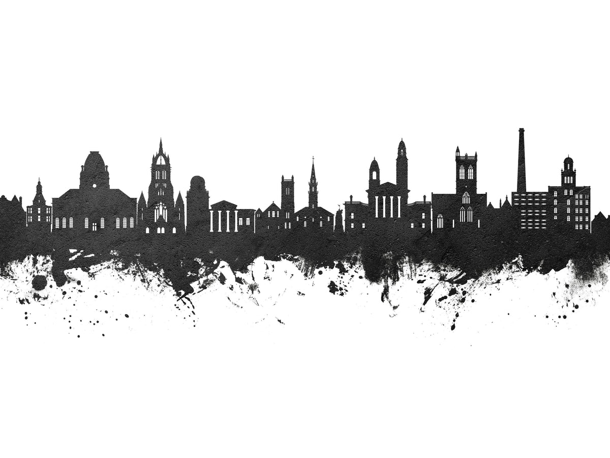 Paisley Skyline Black & White Mural Wallpaper - pure wallpaper artwork