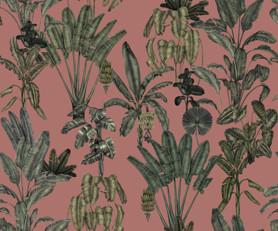 Banana Grove, Rose Mural Wallpaper