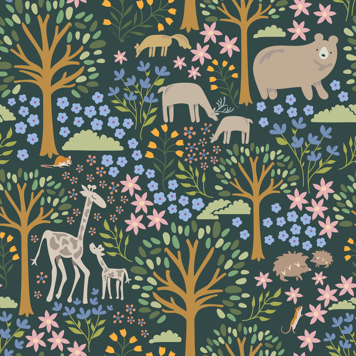 Forest Surprise, Spinach Mural Wallpaper - pure wallpaper artwork