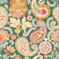Harvest Paisley Mini Green Mural Wallpaper - pure wallpaper artwork