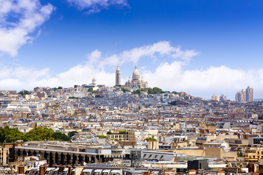 Paris Skyline and Sacre Coeur Basilique Mural Wallpaper
