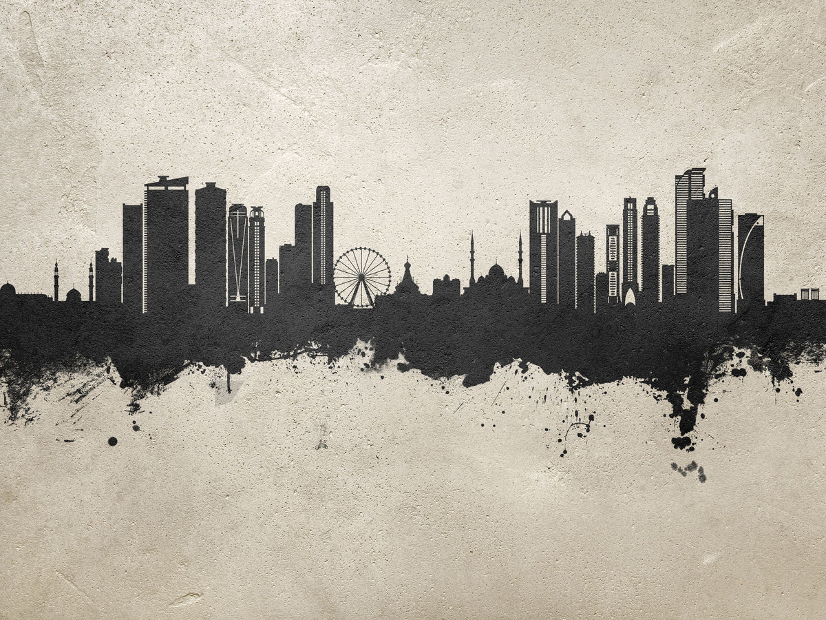 Sharjah Skyline Concrete Mural Wallpaper - pure wallpaper artwork