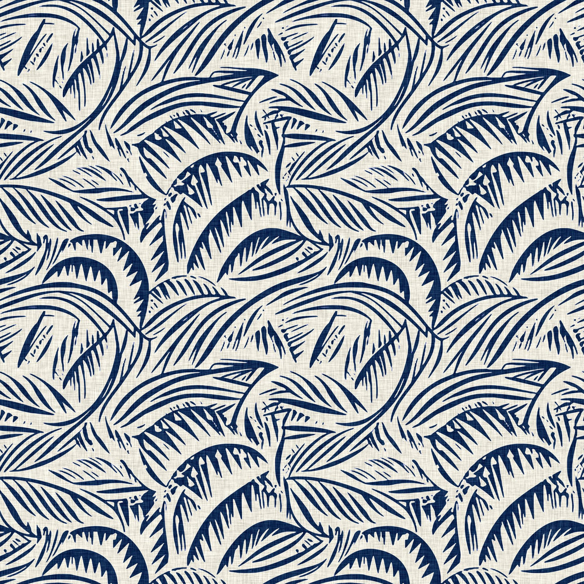 Swaying Leaves, Royal Blue Mural Wallpaper - pure wallpaper artwork