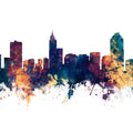 Raleigh North Carolina Skyline Blue & Bronze Mural Wallpaper - pure wallpaper artwork