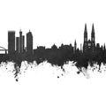 Zagreb Croatia Skyline Black & White Mural Wallpaper - pure wallpaper artwork