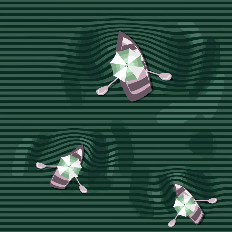 Lazy Paddle, Emerald Mural Wallpaper