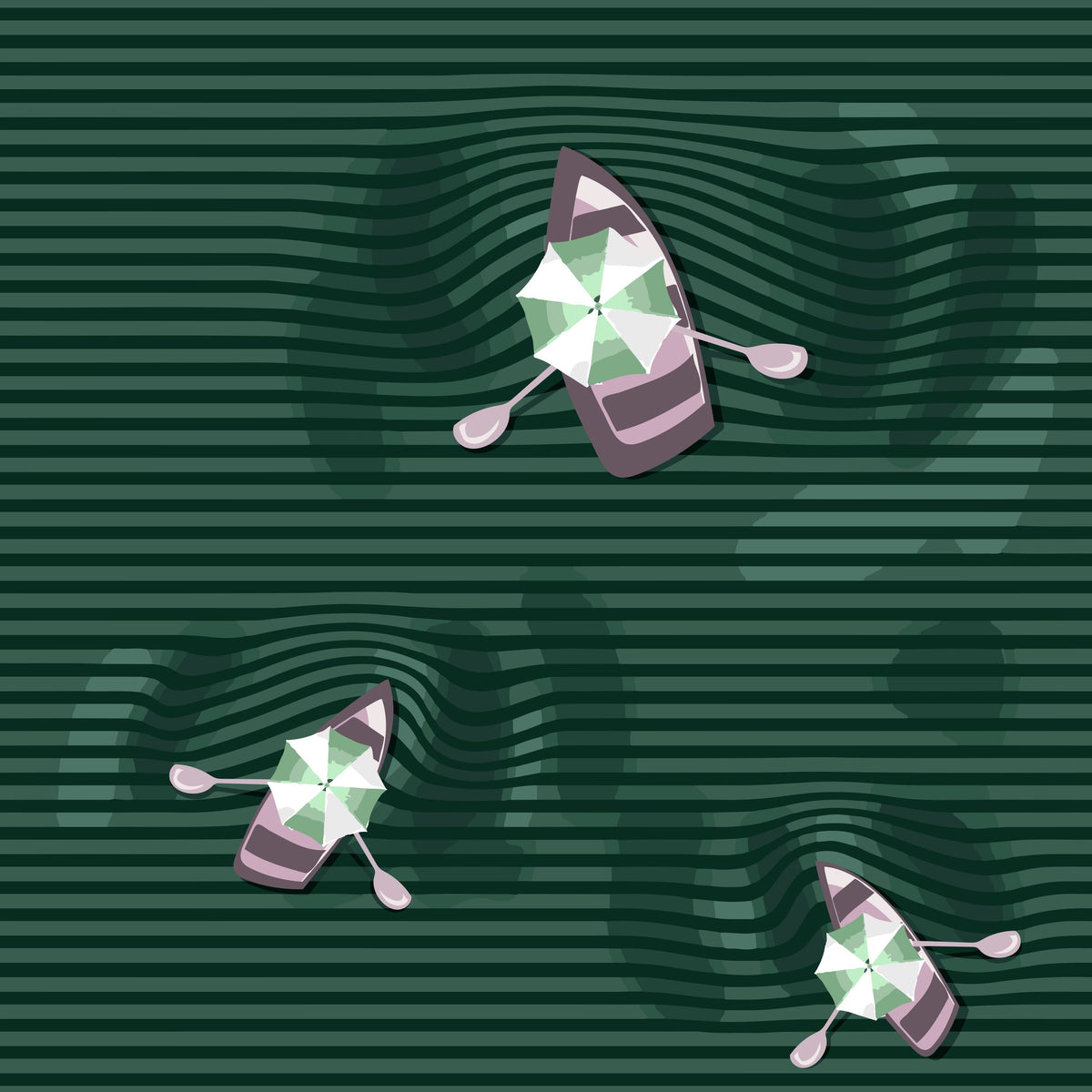 Lazy Paddle, Emerald Mural Wallpaper - pure wallpaper artwork