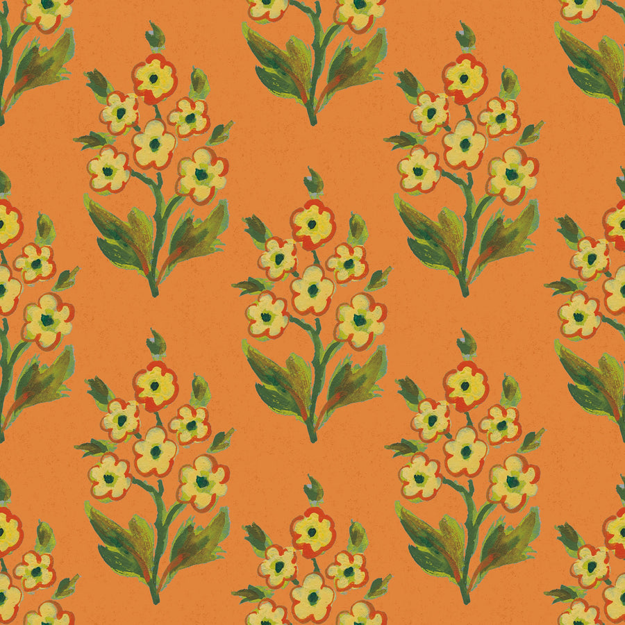 Golden Viva Orange Mural Wallpaper