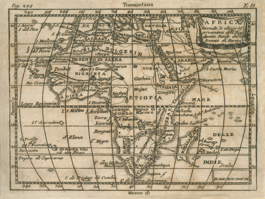 Old Africa Map Mural Wallpaper