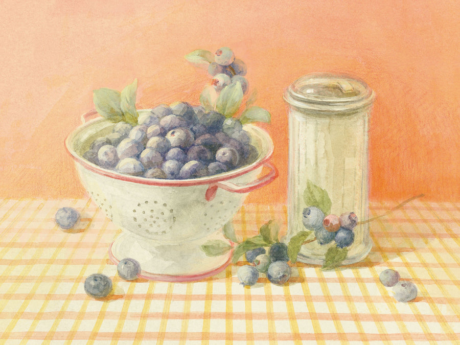 Fresh Picked Blueberries Mural Wallpaper