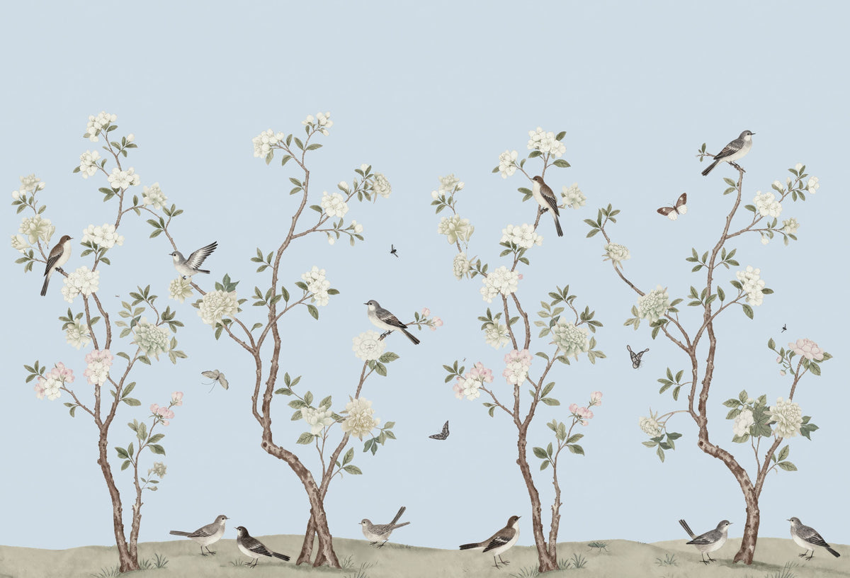 Peony Tree, Sky Mural Wallpaper - pure wallpaper artwork