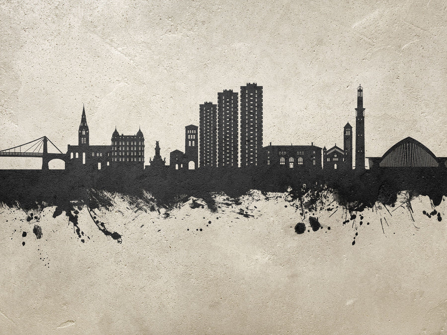 Grenoble Skyline Concrete Mural Wallpaper