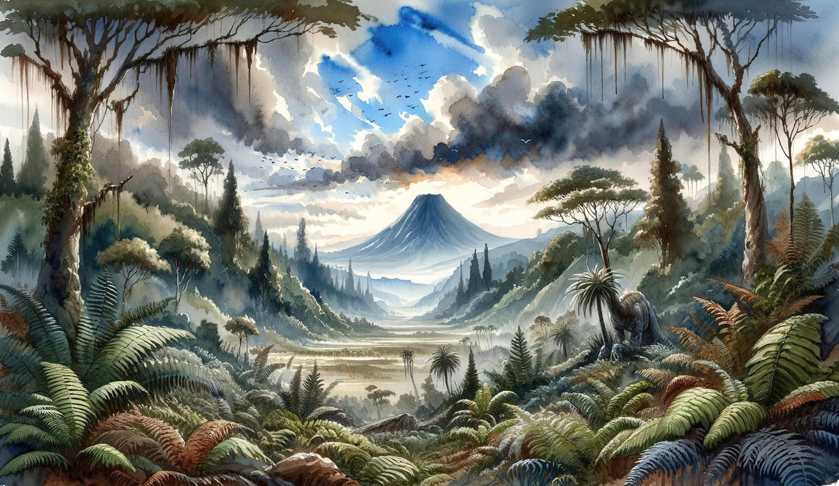 Lush Jungle Valley with Mountains Mural Wallpaper - pure wallpaper artwork
