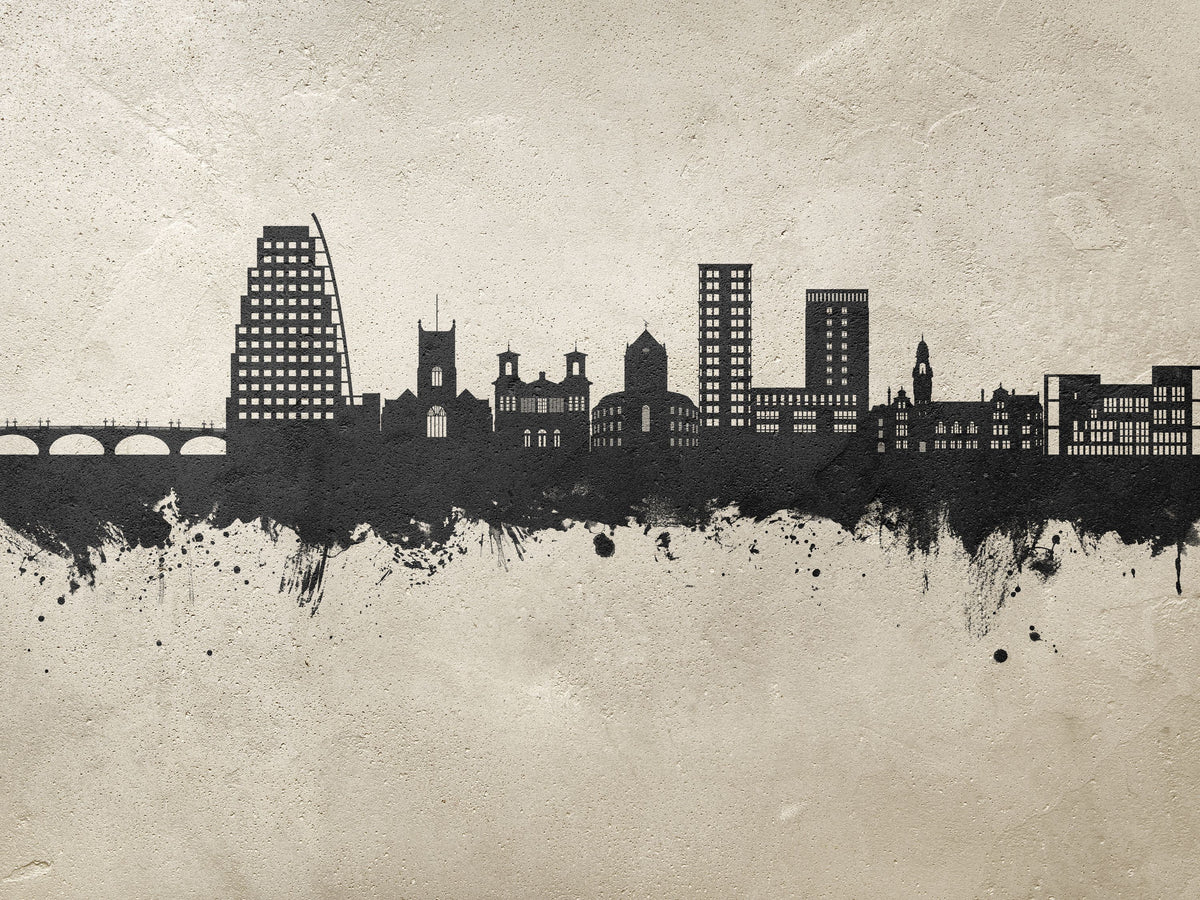 Kingston Upon Thames England Skyline Concrete Mural Wallpaper - pure wallpaper artwork