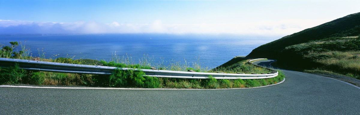Coastal Highway Journey Blue Mural Wallpaper - pure wallpaper artwork