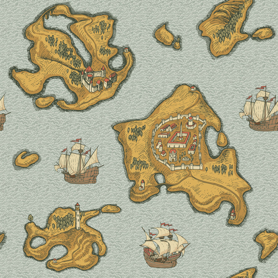 Treasure Map Mural Wallpaper