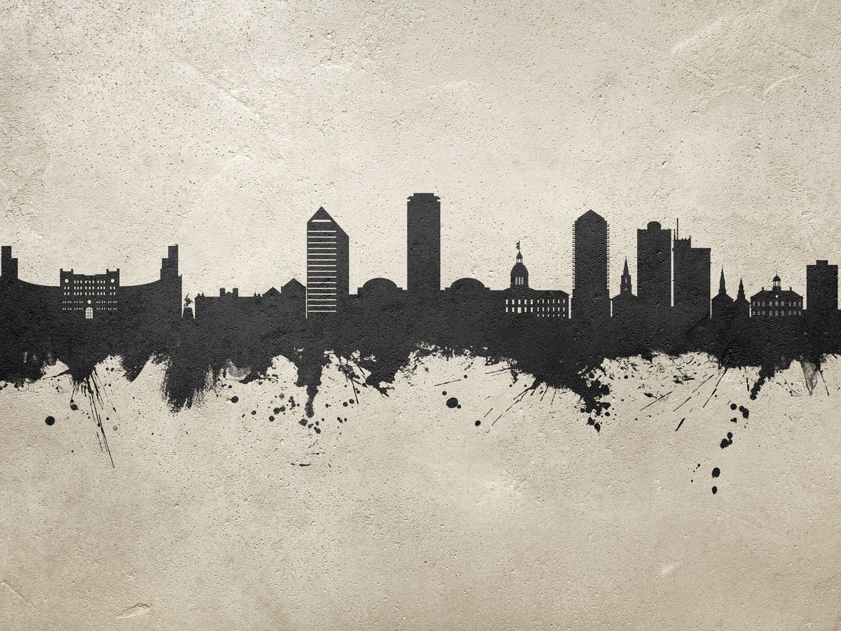 Tallahassee Florida Skyline Concrete Mural Wallpaper - pure wallpaper artwork