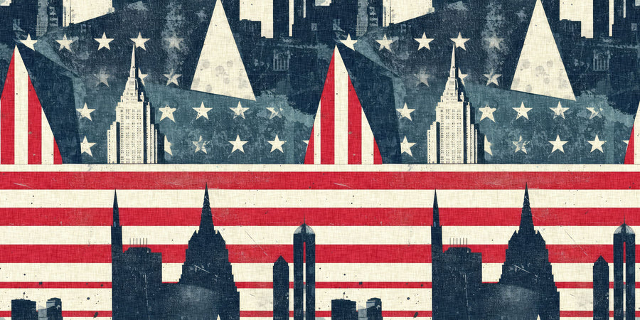Stars & Stripes Manhattan Mural Wallpaper