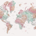 World Map Cities - Fefi Mural Wallpaper - pure wallpaper artwork