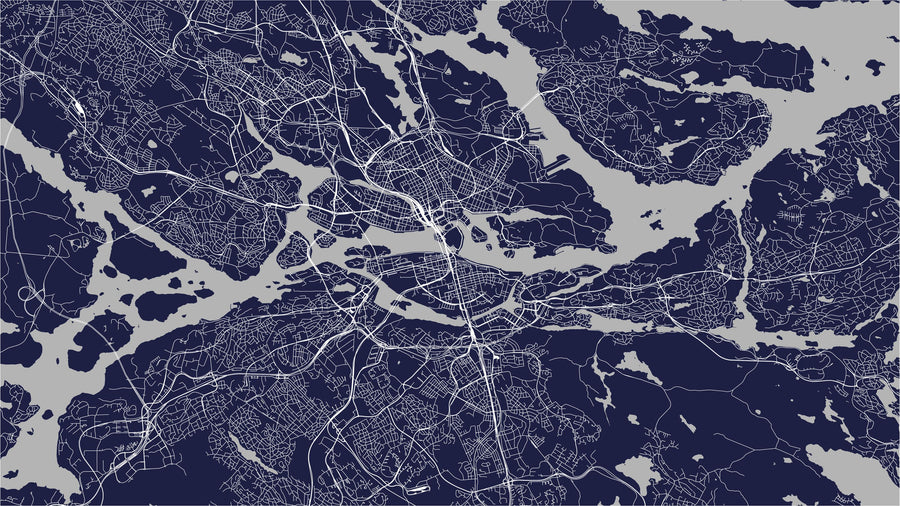 Map of Stockholm Mural Wallpaper
