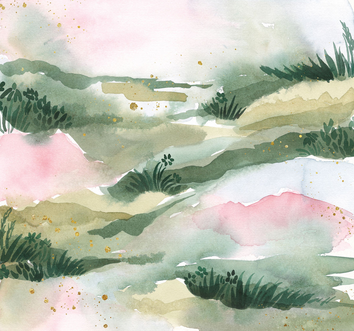 Midsummer Meadow V Mural Wallpaper - pure wallpaper artwork