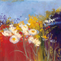 Contemporary Meadow Red Mural Wallpaper - pure wallpaper artwork