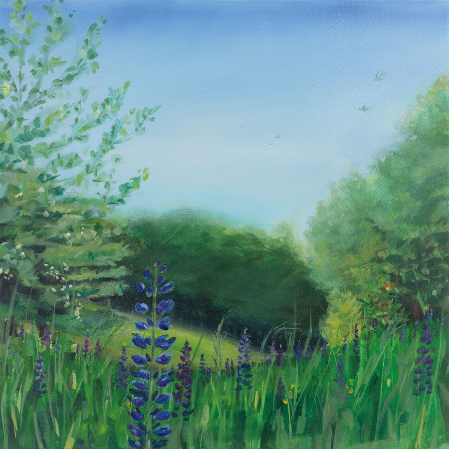 Charlottes Lupine Field Mural Wallpaper
