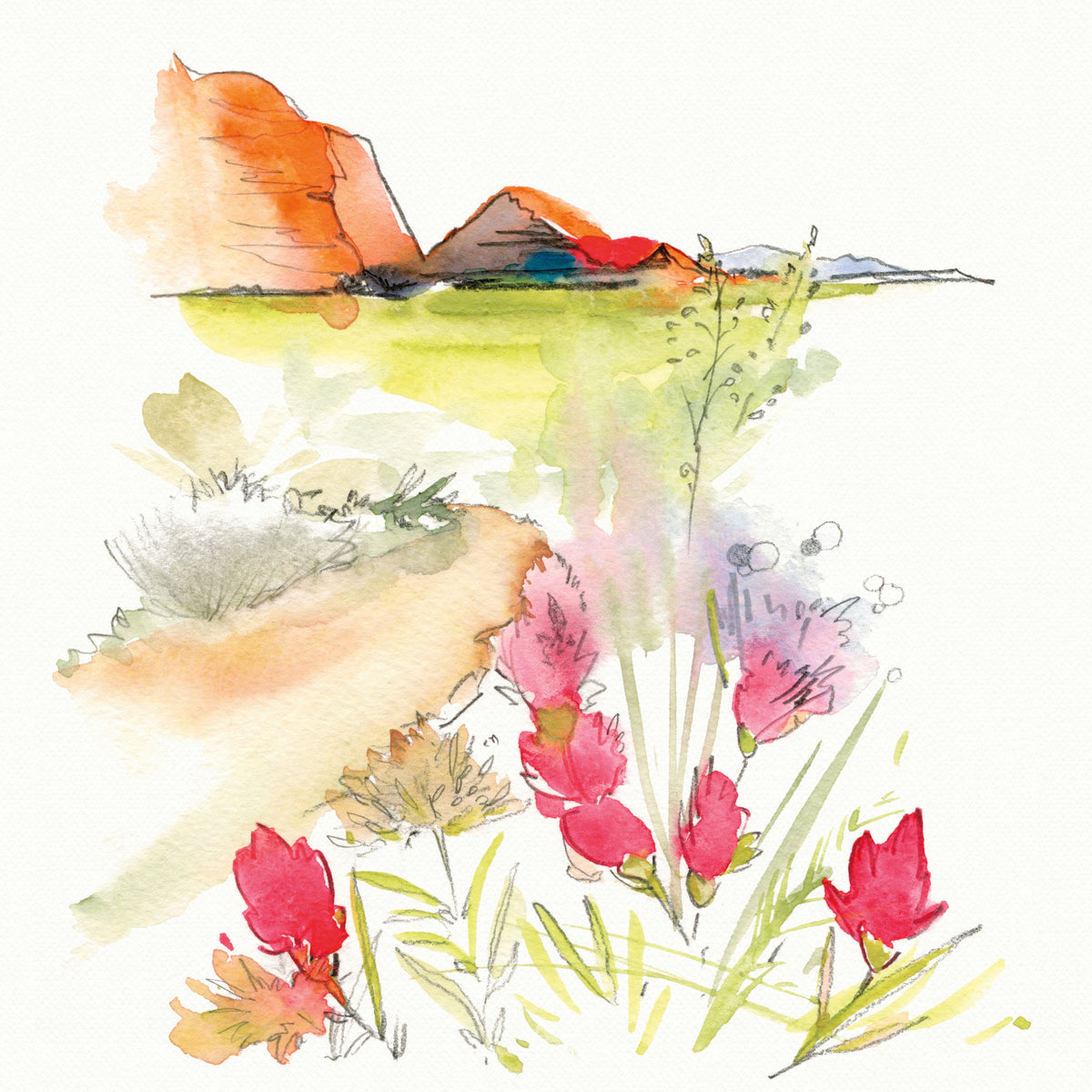 Desert Blooming Mural Wallpaper - pure wallpaper artwork