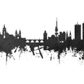 Prague (Praha) Czech Republic Skyline Black & White Mural Wallpaper - pure wallpaper artwork