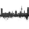 Mannheim Germany Skyline Black & White Mural Wallpaper - pure wallpaper artwork