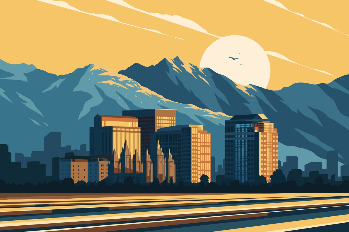 Travel Salt Lake City Mural Wallpaper - pure wallpaper artwork