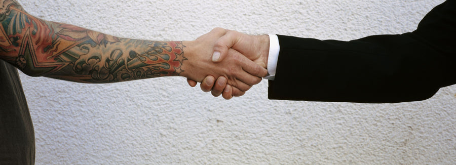 Inked Partnership Mural Wallpaper