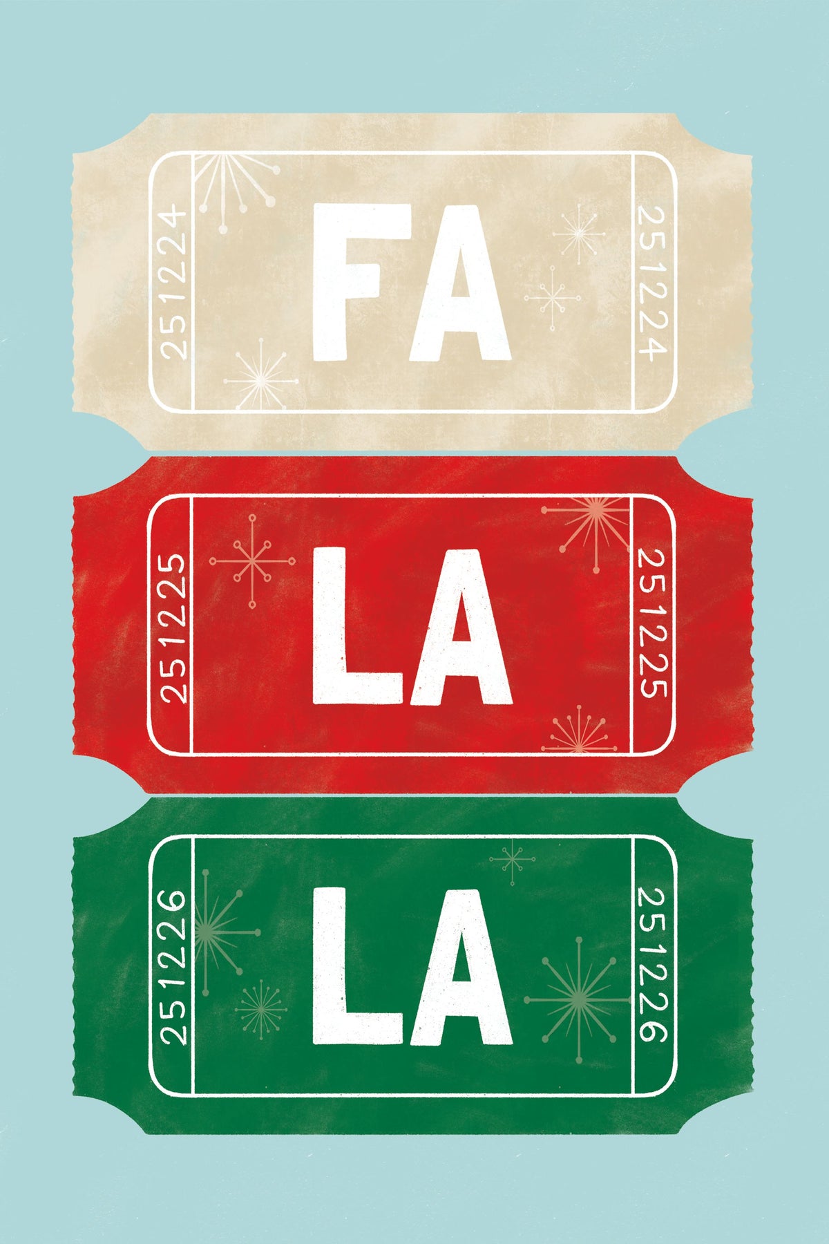 Ticket Stubs Christmas Mural Wallpaper - pure wallpaper artwork