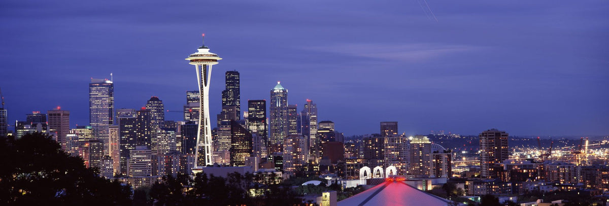 Twilight Tower Silhouette Mural Wallpaper - pure wallpaper artwork