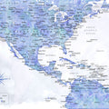 US Mexico Caribbean Map - Isidora Wash Mural Wallpaper - pure wallpaper artwork