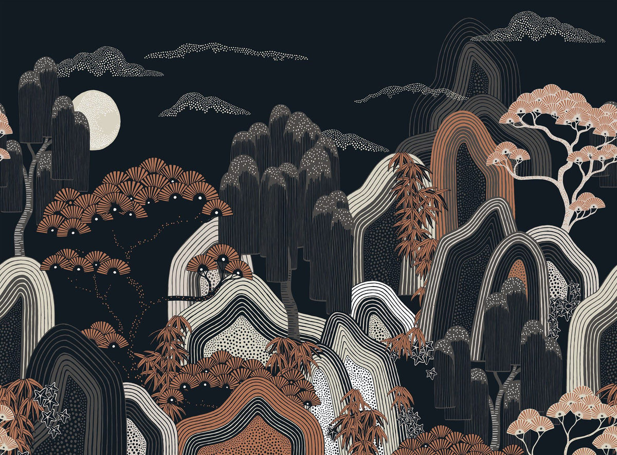 Whispers of the Mountain, Midnight Mural Wallpaper - pure wallpaper artwork
