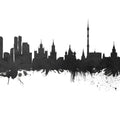 Moscow Russia Skyline Black & White Mural Wallpaper - pure wallpaper artwork
