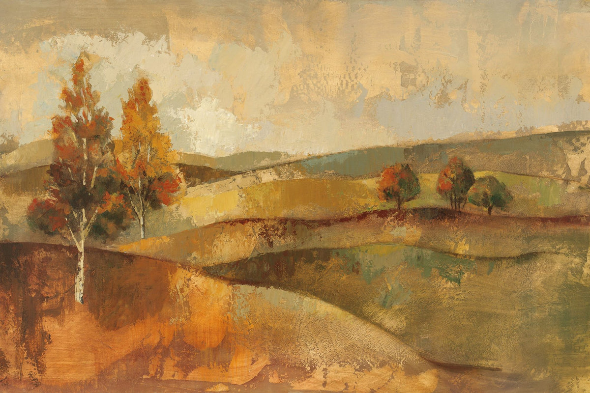 Autumn Hills Mural Wallpaper - Red Tone - pure wallpaper artwork