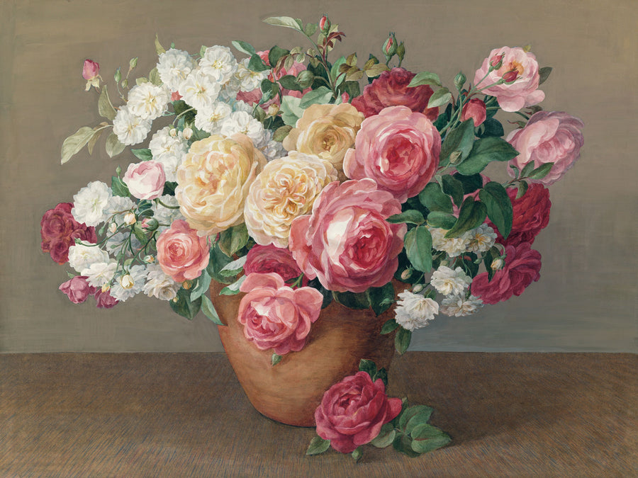 Antique Rose Bouquet Mural Wallpaper