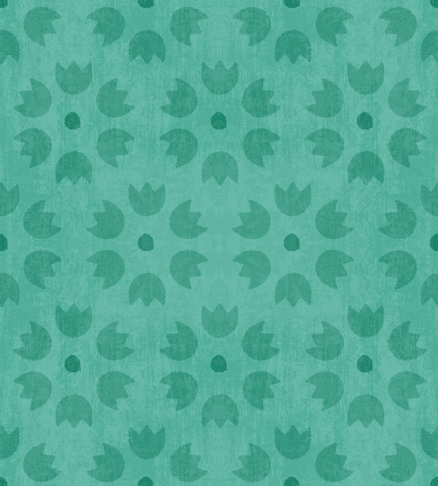 La Vida Flowers Blue Mural Wallpaper