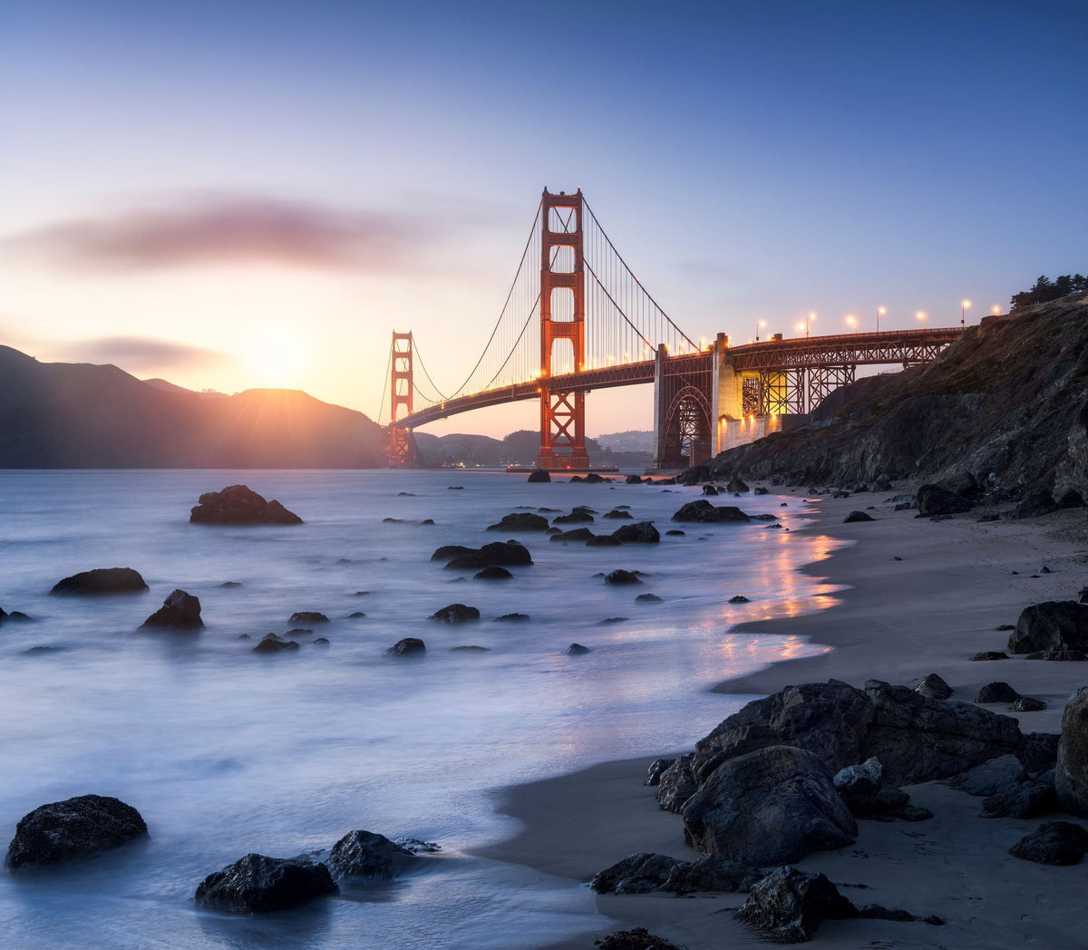 Golden Gate Bridge From Marshall Beach Pt. II Mural Wallpaper - pure wallpaper artwork