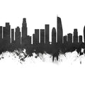 Los Angeles Skyline Black & White Mural Wallpaper - pure wallpaper artwork